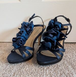 Blue Heel with Ruffle Detail, size 38 (US 8)